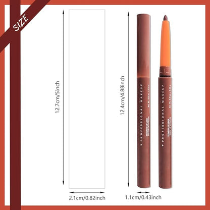 Retractable Matte Lip Liner Pencil, Maroon Plump Lip Liners Long-Lasting Creamy Formula for Shaping & Sculpting lip filler pen, Subtle Touch Velvet Pigmented Crayon Lip Liner 08#