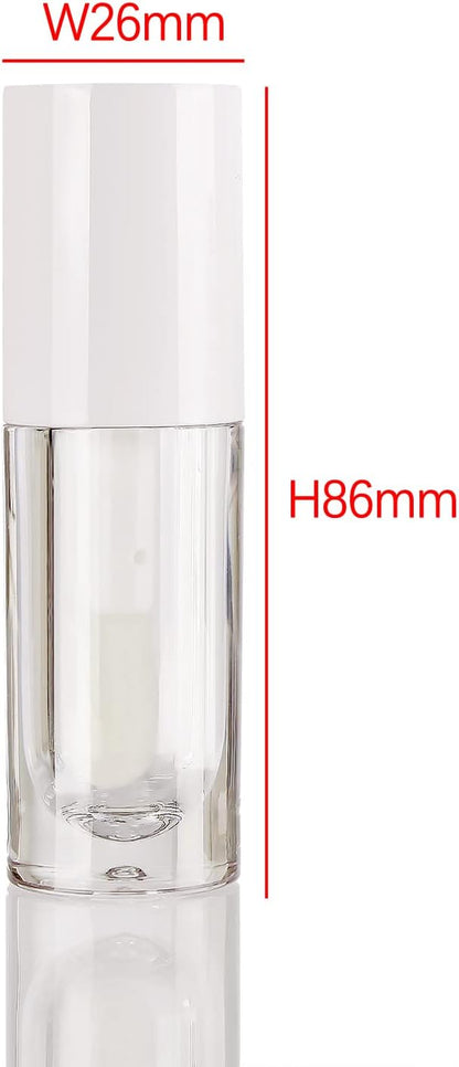 COSIDEA 50pcs Empty White 6ml big doe foot wand lip gloss tubes Round Chunky lipgloss tubes containers wholesale with thick large wand