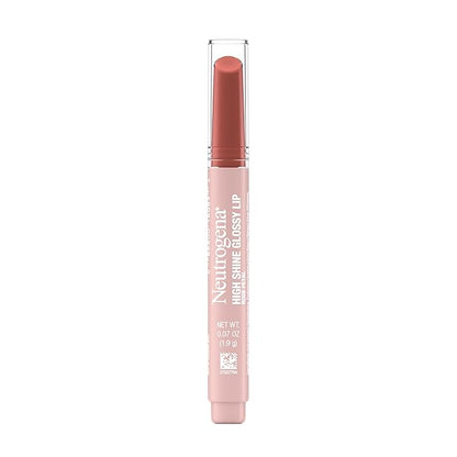 Neutrogena High Shine Glossy Lip with Maracuja Oil + Vitamins & Antioxidant Vitamin E, Nourishing Glossy Lip, Non-Retractable, Pigmented For Buildable Color, Rose Petal, 0.07 oz
