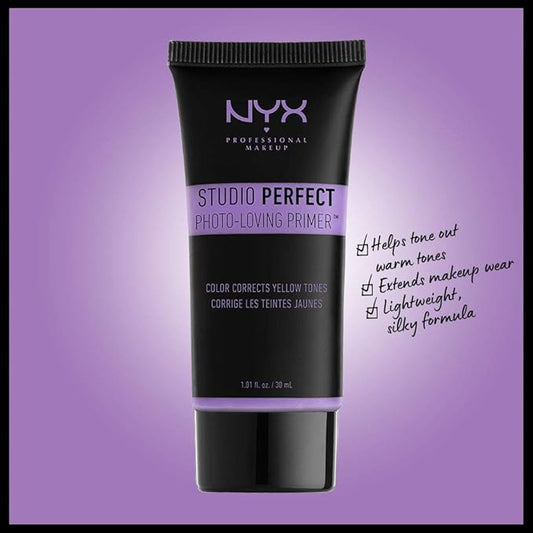 NYX PROFESSIONAL MAKEUP Studio Perfect Primer, Vegan Face Primer - Lavender (Color-Correcting)