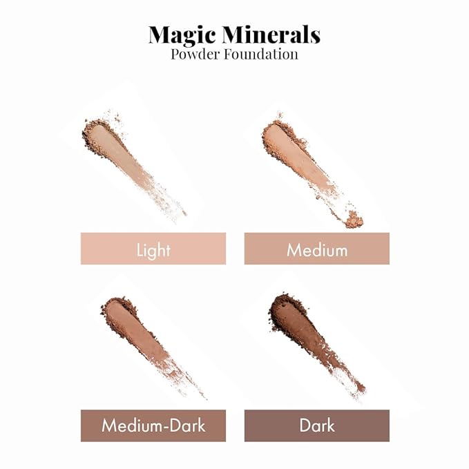 Magic Minerals by Jerome Alexander Jumbo Size Mineral Powder Foundation with Color Correctors, Antioxidant Skincare Formula (Dark)