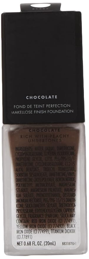 e.l.f. Flawless Finish Foundation, Lightweight & Medium Coverage, Semi-Matte Finish, Chocolate, 0.68 Fl Oz (20mL) (Pack of 5)
