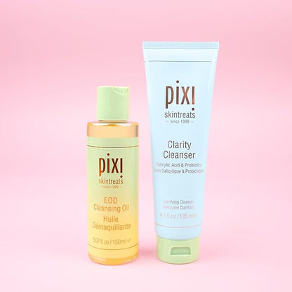 Pixi Double Cleanse Duo featuring an EOD Cleansing Oil and Clarity Cleanser