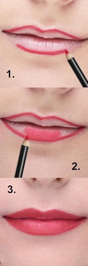 AKOAK Wooden Women's Lip Pencil, Waterproof Cosmetic Lipstick Pencil, Pack of 2