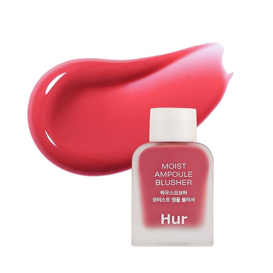 Moist Ampoule Blusher with 50% Moisture Essence | Hydrating & Long-Lasting Blush | 0.33 fl. oz. (9 Shades) - Deep Plum