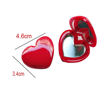 5 Pieces Mini Heart Shaped Eyeshadow Palette Refillable Eye Shadow Dispenser Empty Lipstick Container Case Travel Plastic Cosmetic Container with Mirror for DIY Makeup Container, Red