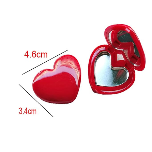 5 Pieces Mini Heart Shaped Eyeshadow Palette Refillable Eye Shadow Dispenser Empty Lipstick Container Case Travel Plastic Cosmetic Container with Mirror for DIY Makeup Container, Red