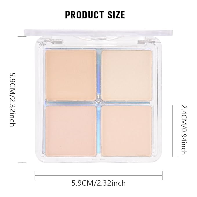 4 Colors Light Beige Nude Pink Ivory Eye Shadow Powder Palette Makeup, Neutral Matte Shimmer Cream Quad Eyeshadow Palette for Women Highly Pigmented Waterproof, paleta de sombras de ojos, Vegan, 10