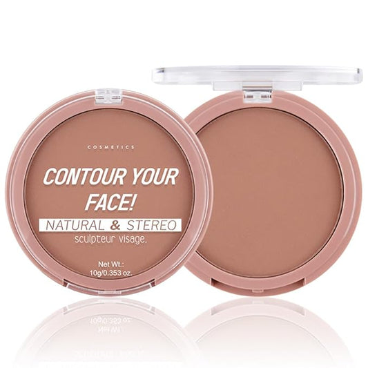 Contour Powder Foundation - Matte Finish, Waterproof & Oil-Control, All-Day Wear for Natural 3D Sculpting, No Cakey or Fading (Shade Adjustable)(2#, 1 Count (Pack of 1))