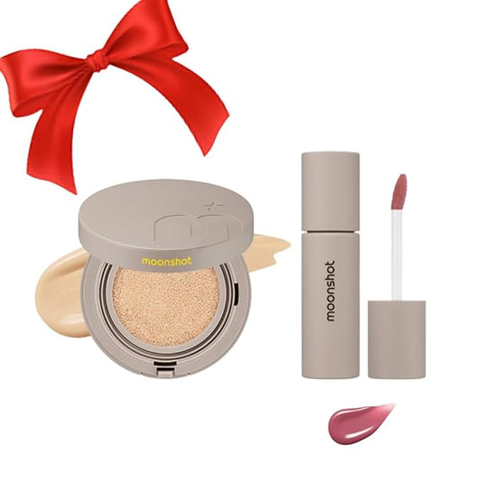 moonshot Conscious Fit Cushion Foundation Lip stain Gift box 21N + 03 Pink Planet,k-beauty,