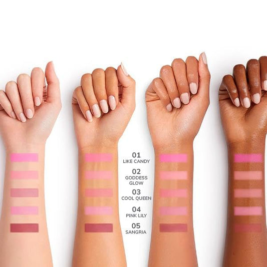 FARMASi Powder Blusher, Glow Boosting, Naturally Luminous Lightweight, Highly Pigmented, Soften and Moisturize the skin, Buildable Coverage Blush, Vegan 0.159 Fl Oz / 4.5g-03 Cool Queen
