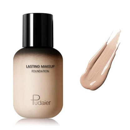 Matte Concealer Foundation Cream Corleone 40ml Long Lasting Waterproof Full Coverage Oil Control Matte Liquid Foundation for Women (Warm peach)