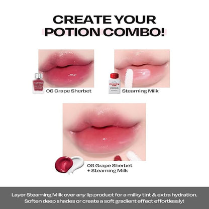 Lip Potion Aqua Glow No.4 Apple Drop | Hydrating, Non-Sticky Gloss with Sheer Radiance | 0.3 Oz