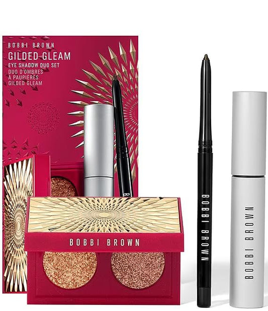 Bobbi Brown Gilded Gleam Eyeshadow, Eyeliner + Mascara Set, 3 Piece Kit