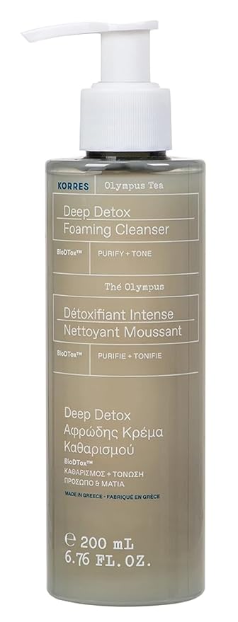 KORRES Olympus Tea Foaming Cream Cleanser, 6.76 Fl oz.