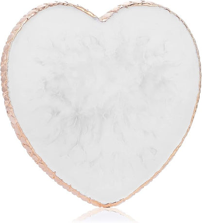 Resin Nail Art Palette Gold Edge Nail Holder Heart Shaped Color Makeup Foundation Mixing Tools Display Board Gel Nail Art Color Mixing Palette Painting Tray Manicure Tool
