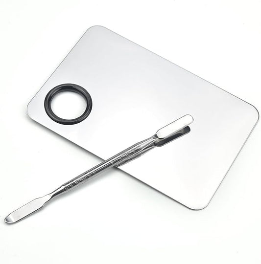 Makeup Mixing Palette, Stainless Steel Makeup Palette, Professional Cosmetic Mixing Makeup Palette Spatula Makeup Artist Tool