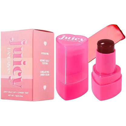 Cooling Water Jelly Tint Blush, Multi-Use Love Blush Tint Stick, Sheer Lip & Cheek Stain Makeup Stick, Moisturizing Buildable Bouncy Jelly Texture, Cruelty Free (04#, 0.32oz)