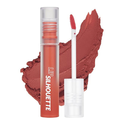 I'M MEME Matte Velvet Tint - Lip Silhouette 01 Retro Peach (Peach Coral Shade) | Vivid Color, Long Lasting, Moisturizing & Hydrating, Light-weight, Neutral Lip Stain Mousse, Korean Makeup, 4mL