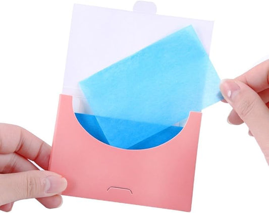6 Boxes Flax Aloe Face Oil Absorbing Paper Sheets Oil-Absorbing Tissues Makeup Oil Control Absorbing Blotting Unisex Paper Sheets(Random Color)