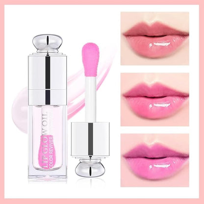 Hydrating Lip Glow Oil-Lip care oil- Lip Oil Tinted for Lip Care and Dry Lips-Prevents Dry Cracked-Non-sticky Big Brush Head-Lip Plumping -Lip Oil gloss tinted-008