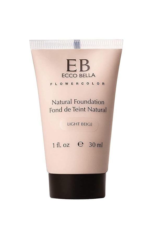 Ecco Bella Liquid Foundation Makeup - Lightweight, Buildable Coverage - Hydrating Foundation - Clean Foundation Makeup, Vegan - Protects & Hydrates Skin - Light Beige