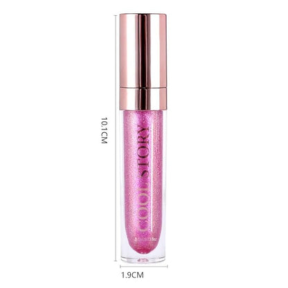 GECOMO Colorful Explosive Pearlescent Lip Gloss 3D Multifunctional Fine Glitter Chameleon Lip Gloss Polarized Diamond Makeup,Magic Big Brush Color Changing Lip Oil(104# PURPLE FLASH)