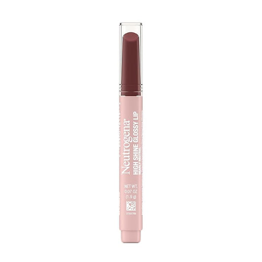 Neutrogena High Shine Glossy Lip with Maracuja Oil + Vitamins & Antioxidant Vitamin E, Nourishing Glossy Lip, Non-Retractable, Pigmented For Buildable Color, Nearly Neutral, 0.07 oz