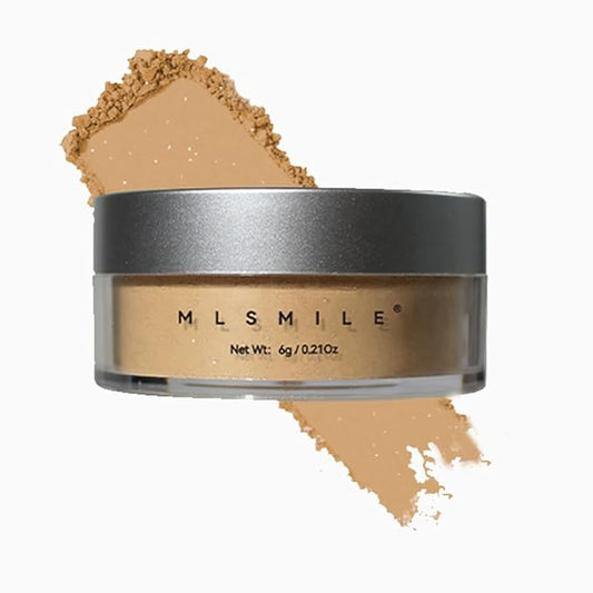 Glitter Loose Setting Powder - Translucent, Long-lasting, Lightweight, and Waterproof for Dark Skin Flawless Daily Oil Control Makeup, 0.21 Oz (Toasted Almond, 1pc)