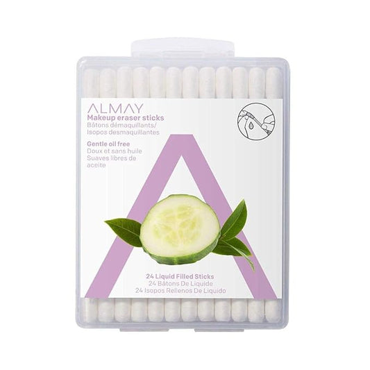 Almay Eye Makeup Remover Sticks with Aloe, Oil Free, Hypoallergenic-Fragrance Free, Dermatologist & Ophthalmologist Tested, 24 Count (Pack of 1)