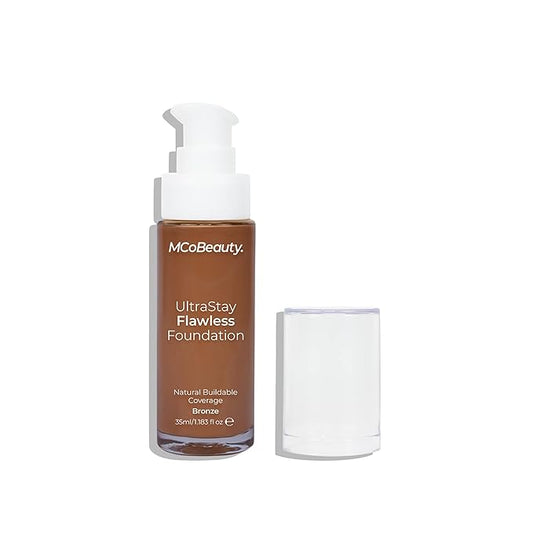 MCoBeauty Ultrastay Flawless Foundation - Offers Medium To Full Coverage With A Natural Matte Finish - Controls Oil - Rich In Antioxidants To Protect And Nourish The Skin - Bronze - 1.18 Oz