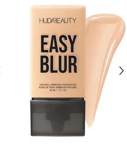 H.U.D.A BEAUTY Easy Blur Natural Airbrush Foundation, Medium-to-Buildable Coverage, 1 fl oz, with Niacinamide Chai 210B - Light skin with beige undertones