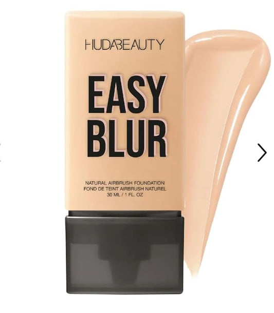 H.U.D.A BEAUTY Easy Blur Natural Airbrush Foundation, Medium-to-Buildable Coverage, 1 fl oz, with Niacinamide Chai 210B - Light skin with beige undertones