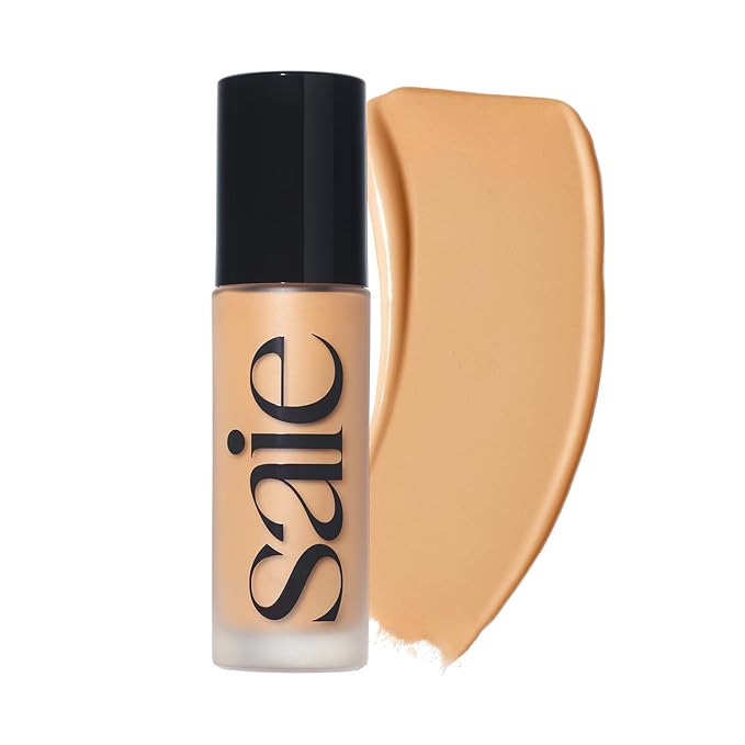 Saie Glowy Super Skin Tint Liquid Foundation - Hydrating Serum Foundation with Lightweight, Medium Coverage - Formulated with Hyaluronic Acid to Hydrate, Brighten and Plump - Shade 17 (1.01 oz)