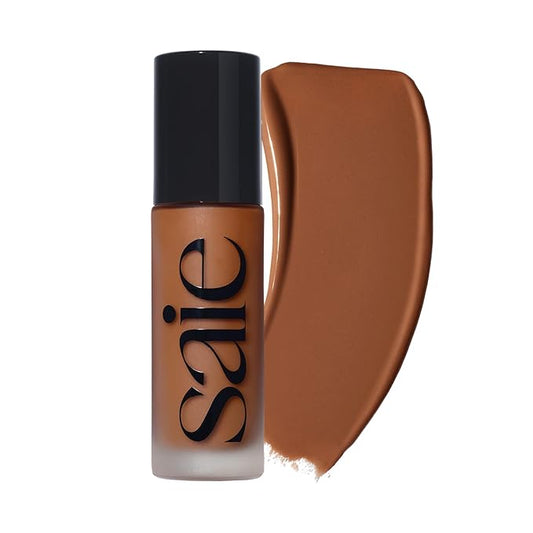 Saie Glowy Super Skin Tint Liquid Foundation - Hydrating Serum Foundation with Lightweight, Medium Coverage - Formulated with Hyaluronic Acid to Hydrate, Brighten and Plump - Shade 31 (1.01 oz)