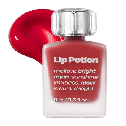Lip Potion Aqua Glow No.4 Apple Drop | Hydrating, Non-Sticky Gloss with Sheer Radiance | 0.3 Oz