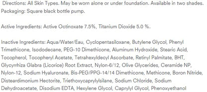 Jolie Tinted Foundation Face Primer SPF 20 Sunscreen, Subtle Radiance/Supreme Hydration - All Skin Types (Medium)