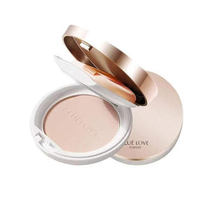 BLUE LOVE Matte Pressed Powder Foundation - Lightweight, Longwear Oil-Free Compact for Shine Control & Flawless Medium to Full Coverage Finish (Ivory)