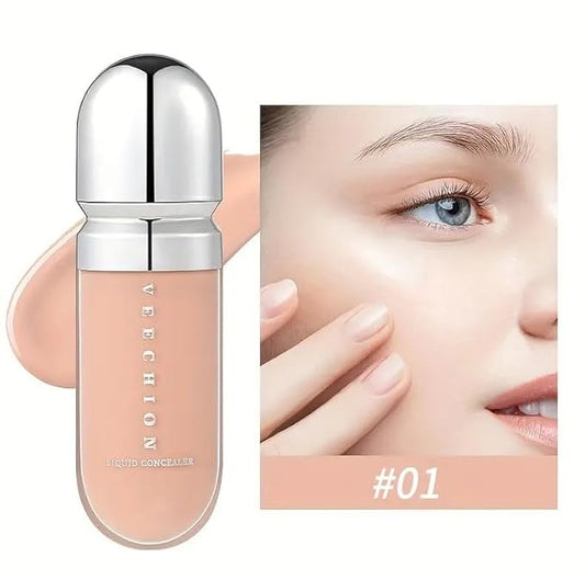 12-Shade Full Coverage Long Lasting Concealer, Waterproof Liquid Foundation For All Skin Types, Matte Finish, Buildable Coverage (1, 8ml)