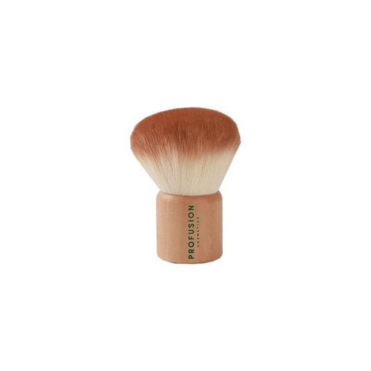 Profusion Cosmetics Matcha Love Duo Correcting Setting Powder with Kabuki Brush, Green and Pink Shades for Redness Elimination and Radiance