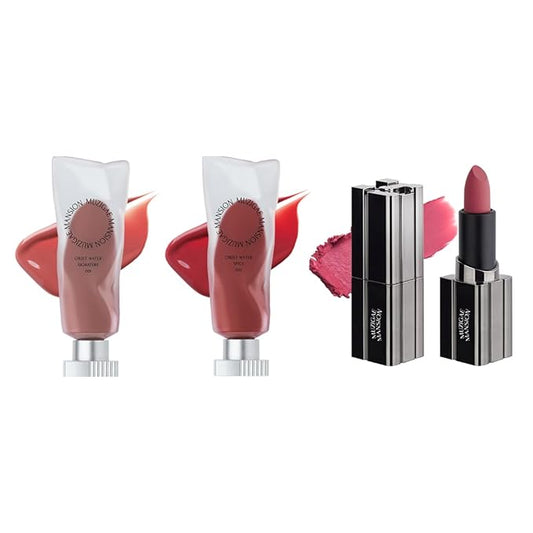 MUZIGAE MANISON City Chic Trio - 06 Ruffle | Objet water 01 Signature & 02 Spicy & Moodwear Blur 06 Ruffle | K-Beauty Lip Stain Matte Lipstick