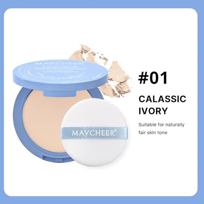 Oil Control Face Pressed Powder, Matte and Smooth Translucent Powder Setting Powder Makeup, Waterproof Long Lasting Finishing Face Powder, Cruelty-free (#01 CALASSIC IVORY)