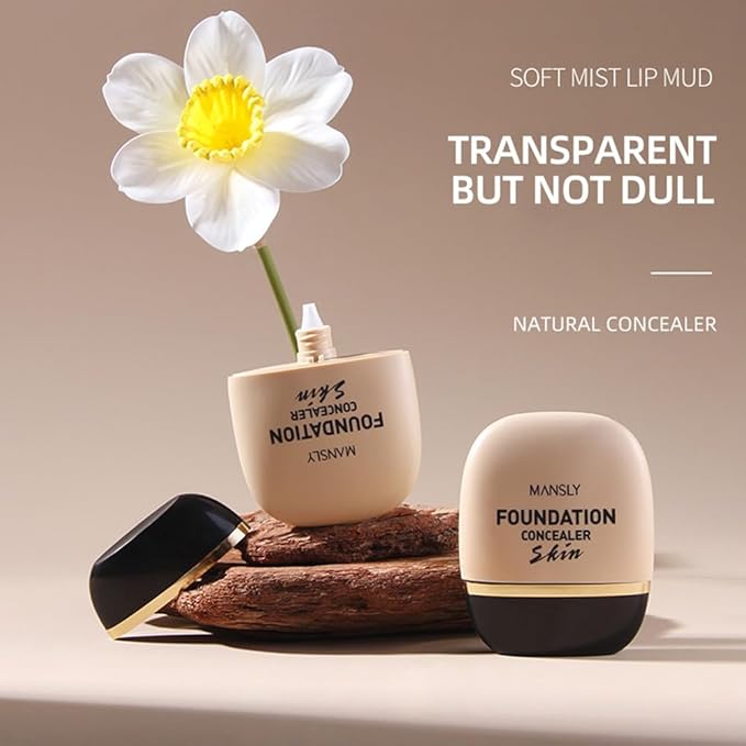 LAMUSELAND Full Coverage Foundation, 3 Shades Matte Oil Control Moisturizing Buildable Liquid Foundation Concealer Face Makeup for All Skin (Ivory White, M)