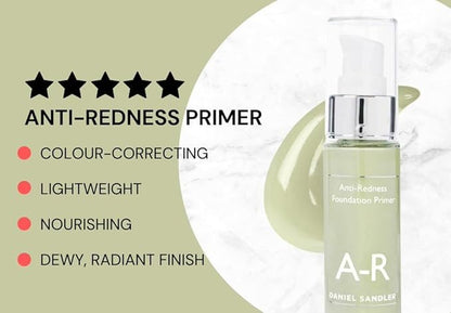 ANTI REDNESS FOUNDATION Makeup Primer for Face, Neck & Chest - 35ml. Beauty Primer Makeup Colour Corrector for Red Skin, Acne Patches & More. Rosacea Foundation Green Colour Corrector