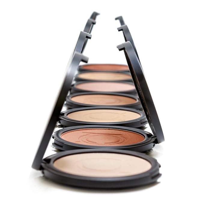 ioly's Beauty pressed powder foundation Compact with powder puff 0.49 OZ Makup fit me powder foundation Makeup full coverage foundation texture powder for men and woman