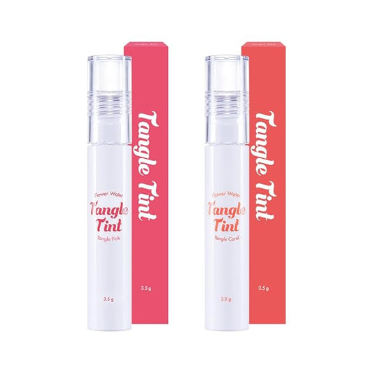BEAUTY PEOPLE Long Lasting Flower Dew Water Lip Tint with Vitamin-Packed Fruit Extracts for Hydrated Lip Stain (Pink, Coral 7ml)