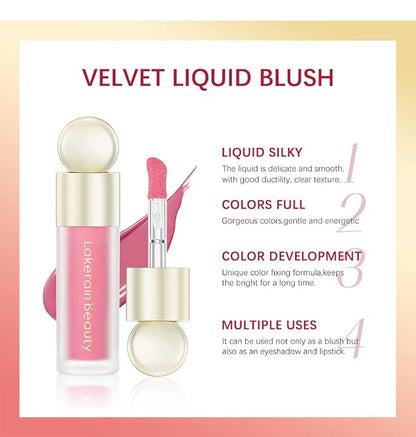 GL-Turelifes Soft Cream Blush Makeup, Liquid Blush for Cheeks, Natural-Looking Long Lasting, Smudge Proof, Velvet Mousse,Dewy Finish, Easy to Blend Blusher (#5)