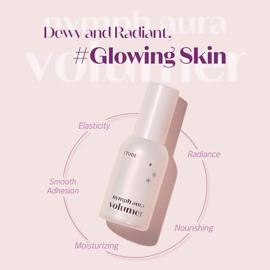 ETUDE Nymph Aura Volumer 24g (0.81Fl Oz) | Face Primer, Body Primer, Hydrating Radiant Cream, Restoring, Glow & Shiny Makeup Base, Smooth & Flawless Skin, Natural Finish, Kbeauty
