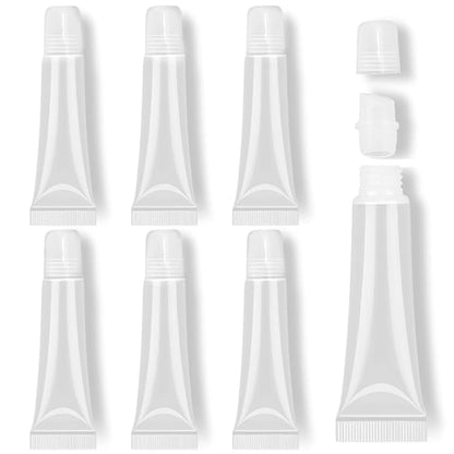 AMORIX 6pcs Empty Lip gloss Tubes Containers 15ml Clear Refillable Empty Squeeze Tubes Cosmetic Containers Soft Tube for Women Girls DIY Lip Gloss Cosmetics