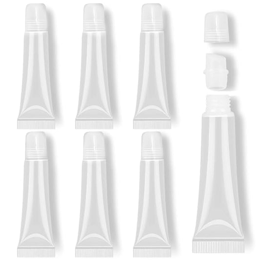 AMORIX 6pcs Empty Lip gloss Tubes Containers 15ml Clear Refillable Empty Squeeze Tubes Cosmetic Containers Soft Tube for Women Girls DIY Lip Gloss Cosmetics